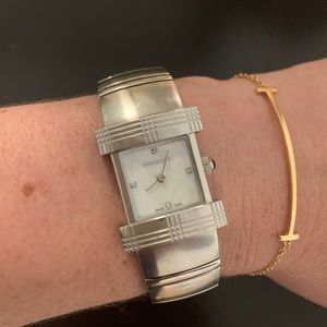 Burberry Silver Watch with Mother of Pearl Face